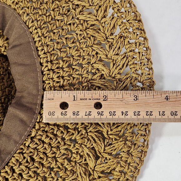 Scala Collection Wm Brown Paper Braid Nylon Woven Sun Hat Wide Brim Packable OS - Picture 11 of 14